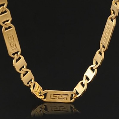 High Quality Vintage 18K Chunky Gold FilledChain Necklace for Men 5MM 22Inches 55CM Jewelry