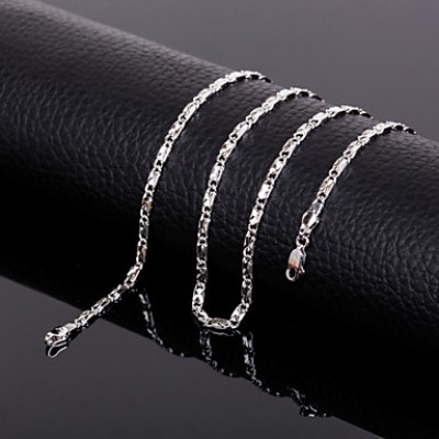 Men's Classic Titanium Steel Platinum Chain Necklace ,Fine Jewelry